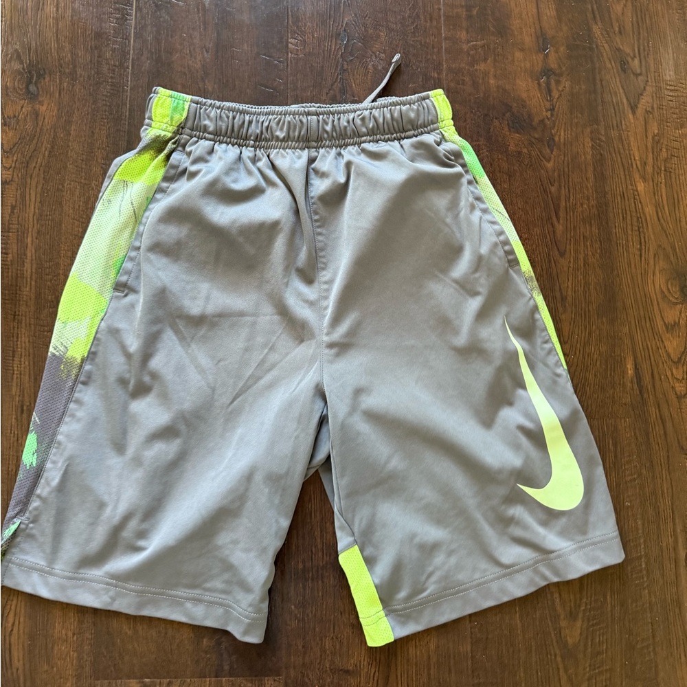Nike Boys Shorts with Neon Green and Gray